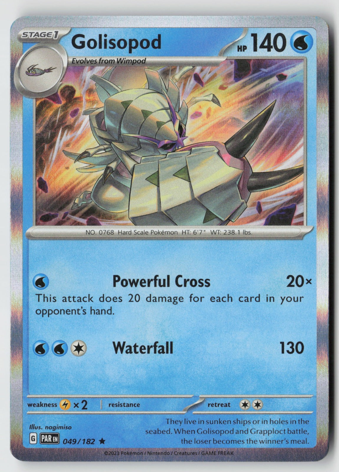 Golisopod 049/182 SV04: Paradox Rift Rare Holo NM nagimiso