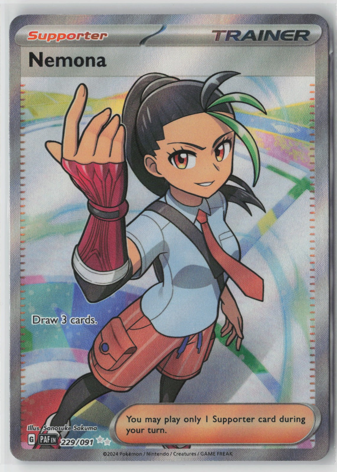 Nemona 229/091 SV: Paldean Fates Ultra Rare Holo NM Sanosuke Sakuma