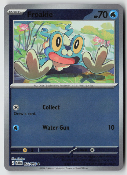 Froakie 020/086 ME04: Chaos Rising Common Reverse Holo NM Kariya