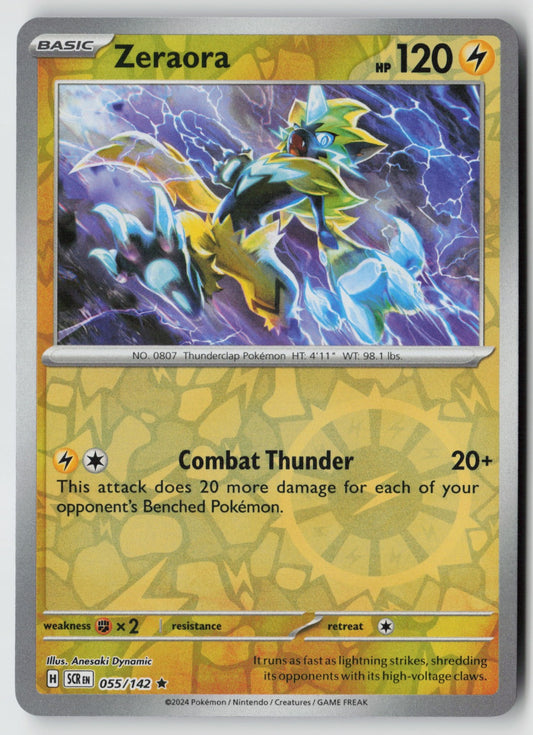 Zeraora 055/142 SV07: Stellar Crown Rare Reverse Holo NM Anesaki Dynamic