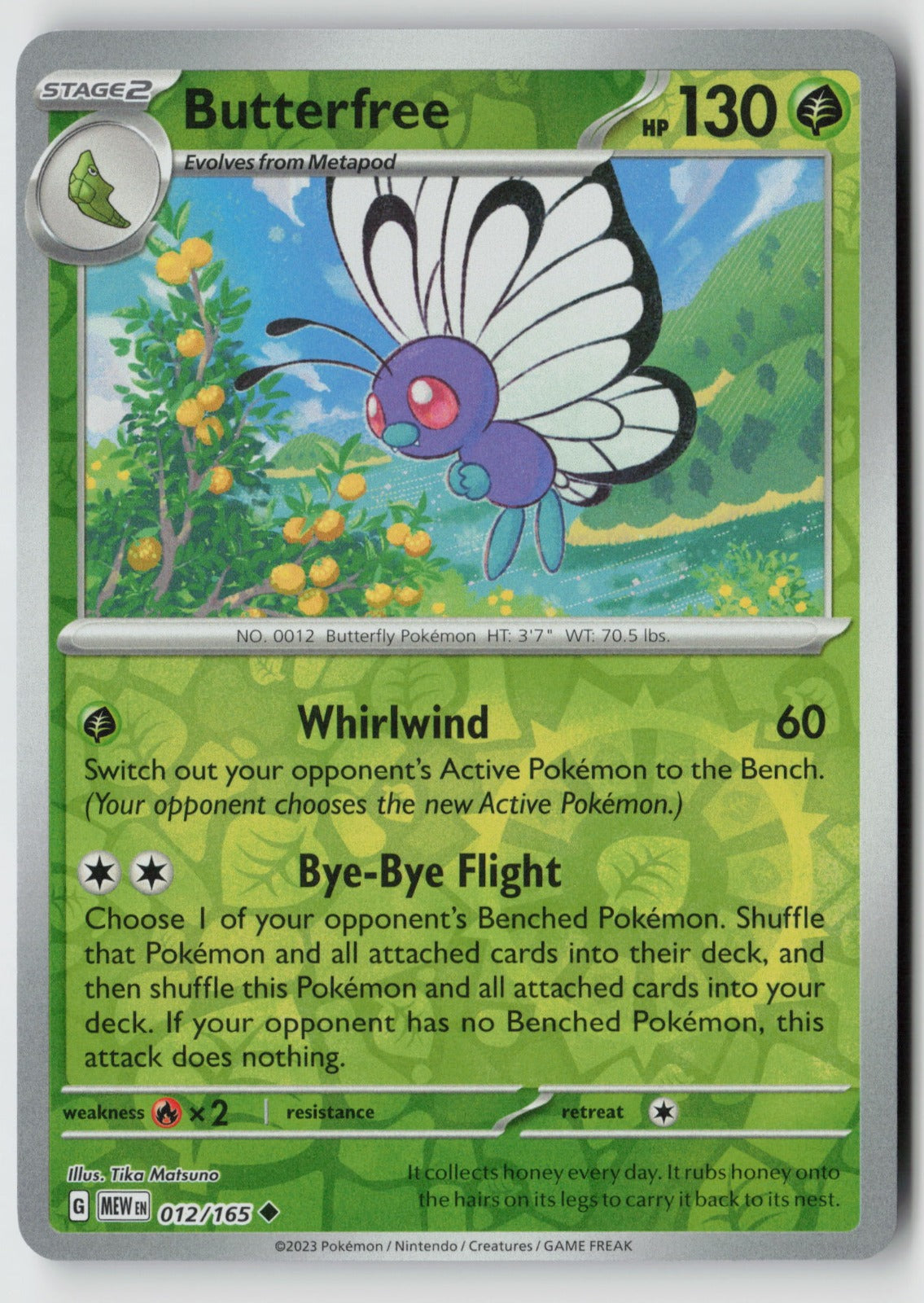 Butterfree 012/165 SV: Scarlet & Violet 151 Uncommon Reverse Holo NM