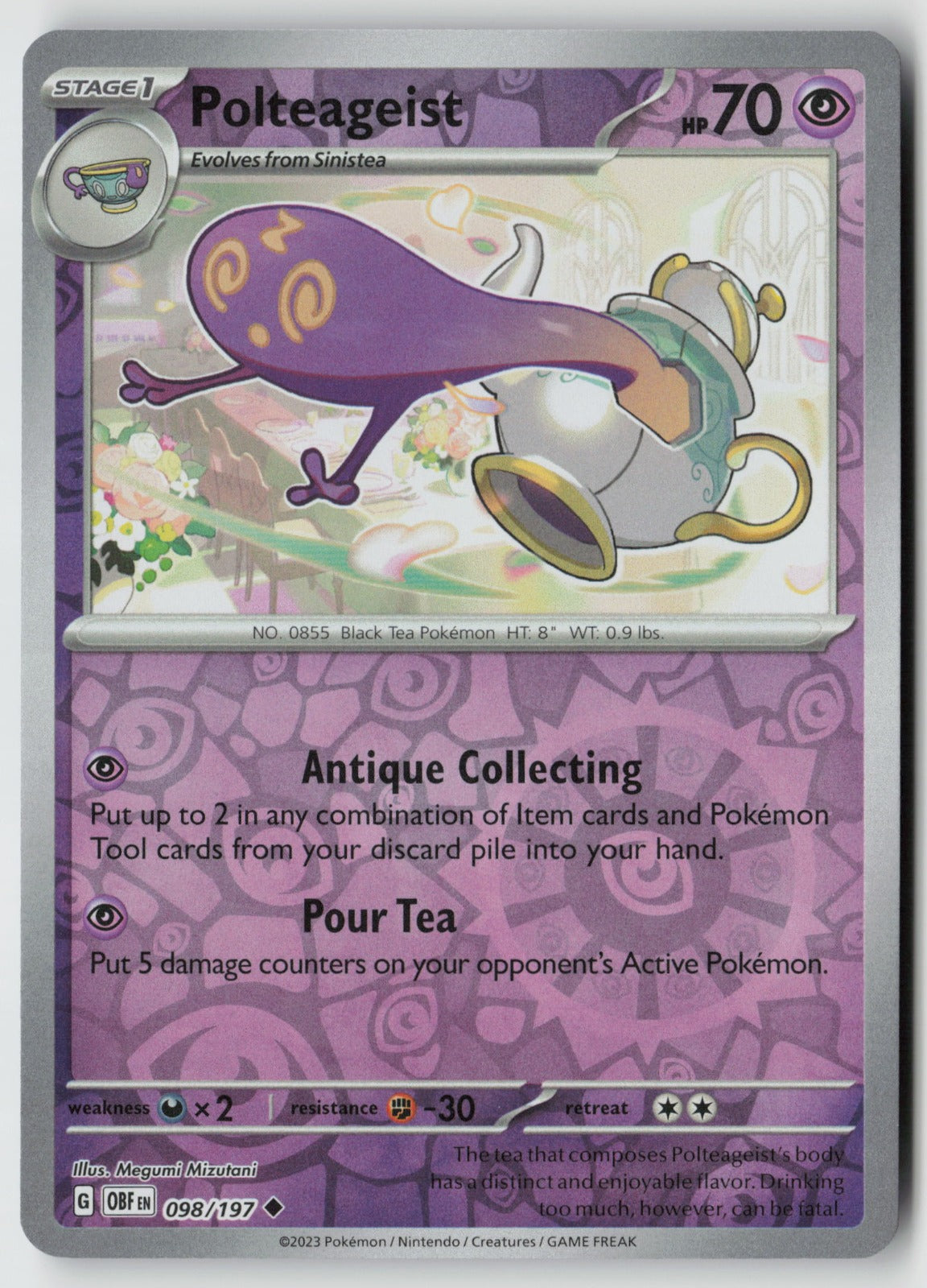 Polteageist 098/197 SV03: Obsidian Flames Uncommon Reverse Holo NM