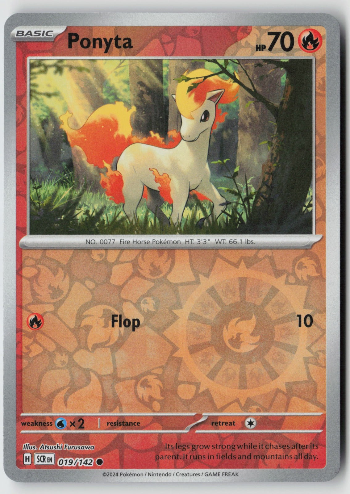 Ponyta 019/142 SV07: Stellar Crown Common Reverse Holo NM Atsushi Furusawa