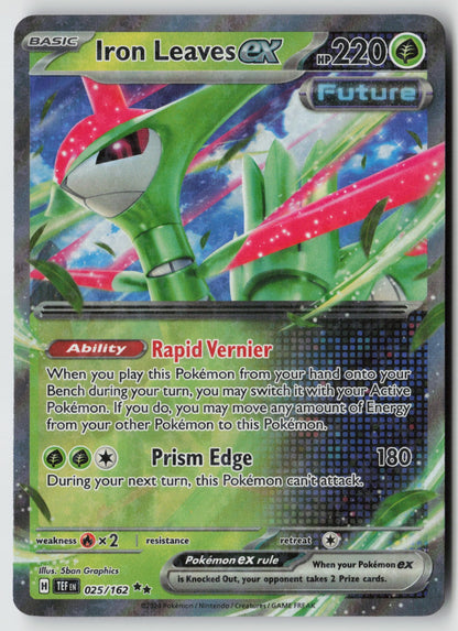 Iron Leaves ex 025/162 SV05: Temporal Forces Double Rare Holo NM 5ban Graphics