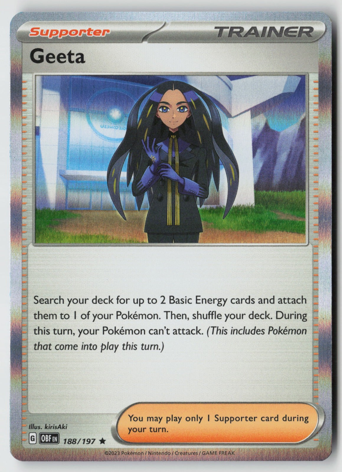 Geeta 188/197 SV03: Obsidian Flames Rare Holo NM kirisAki