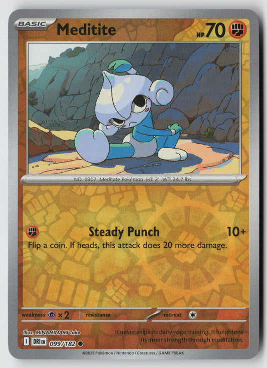 Meditite 099/182 SV10: Destined Rivals Common Reverse Holo NM Taira Akitsu