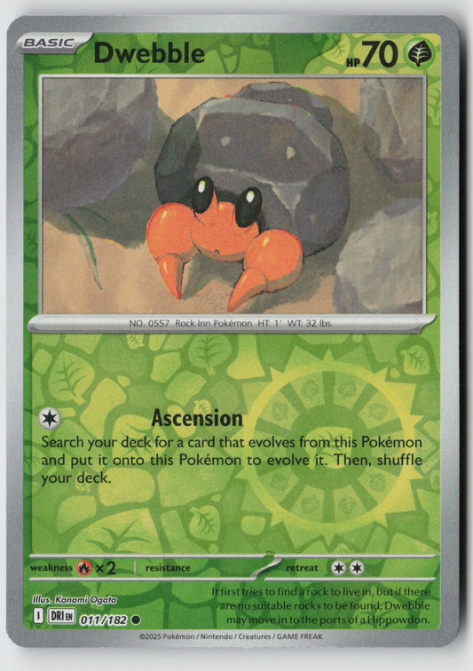 Dwebble 011/182 SV10: Destined Rivals Common Reverse Holo NM Kanami Ogata