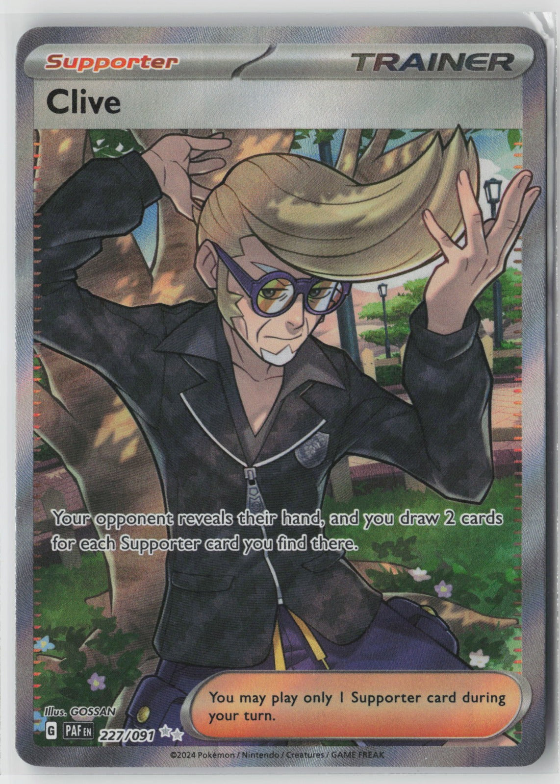 Clive 227/091 SV: Paldean Fates Ultra Rare Holo NM GOSSAN