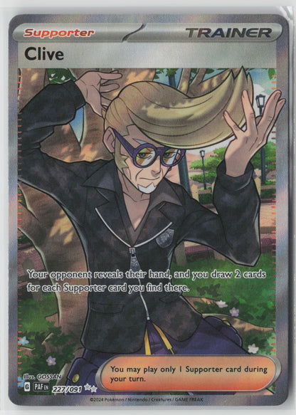 Clive 227/091 SV: Paldean Fates Ultra Rare Holo NM GOSSAN