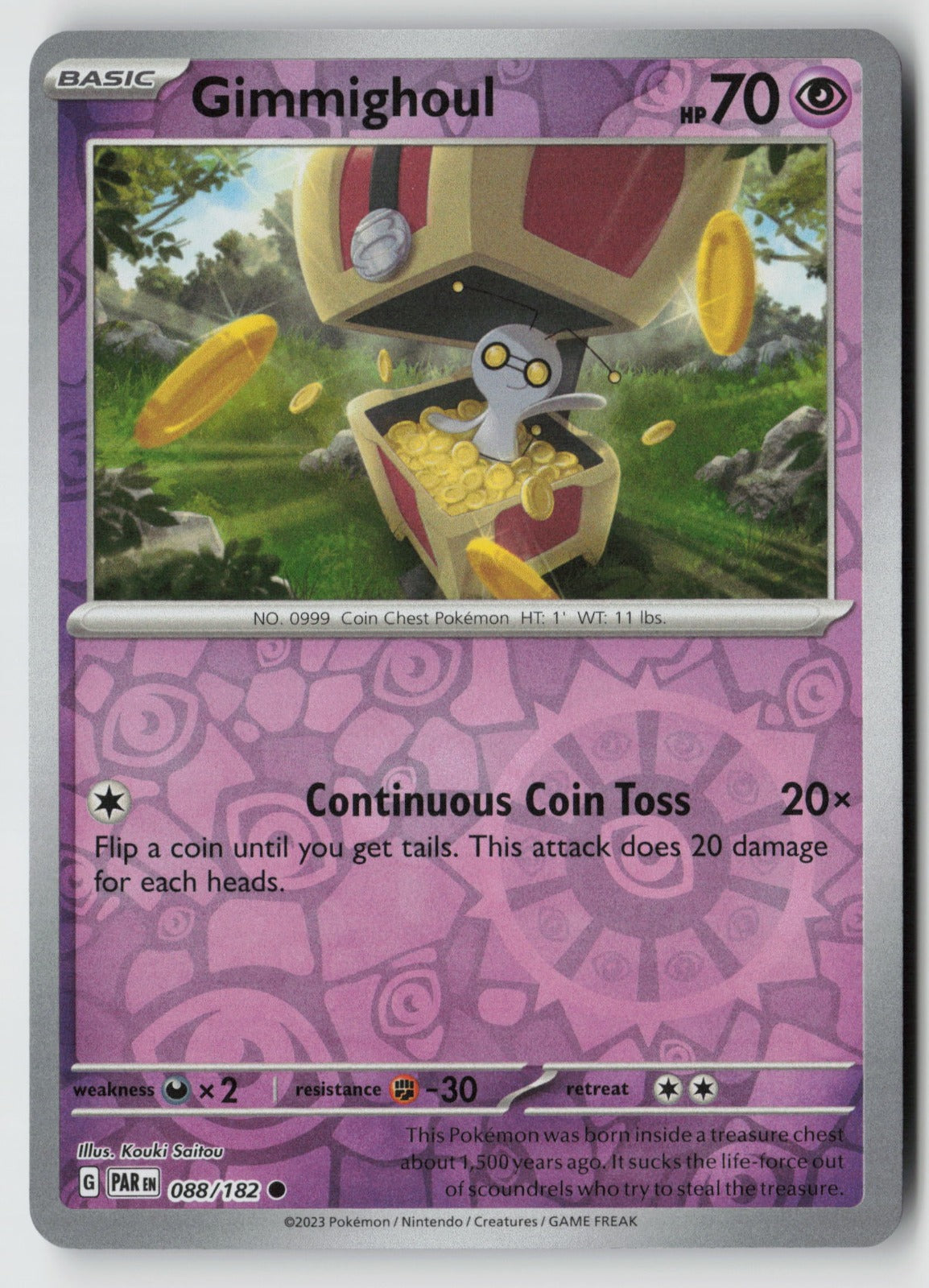 Gimmighoul 088/182 SV04: Paradox Rift Common Reverse Holo NM Kouki Saitou