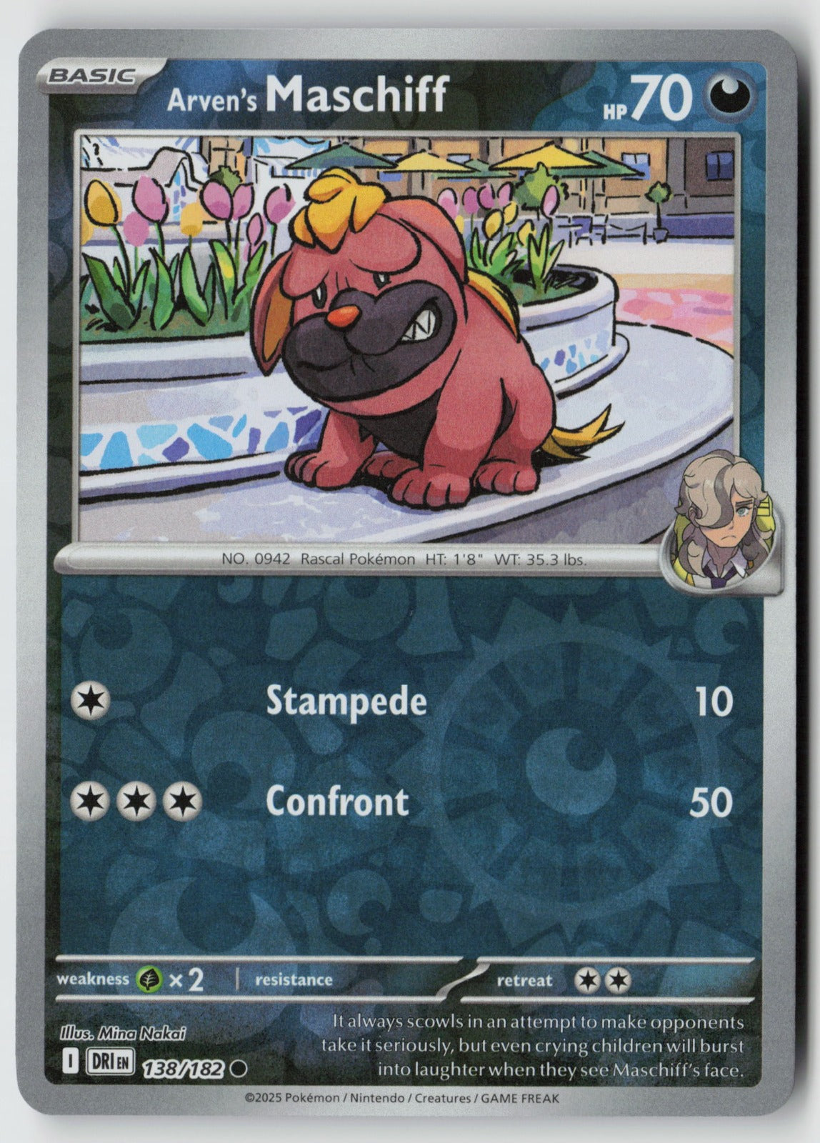 Arven's Maschiff 138/182 SV10: Destined Rivals Common Reverse Holo NM