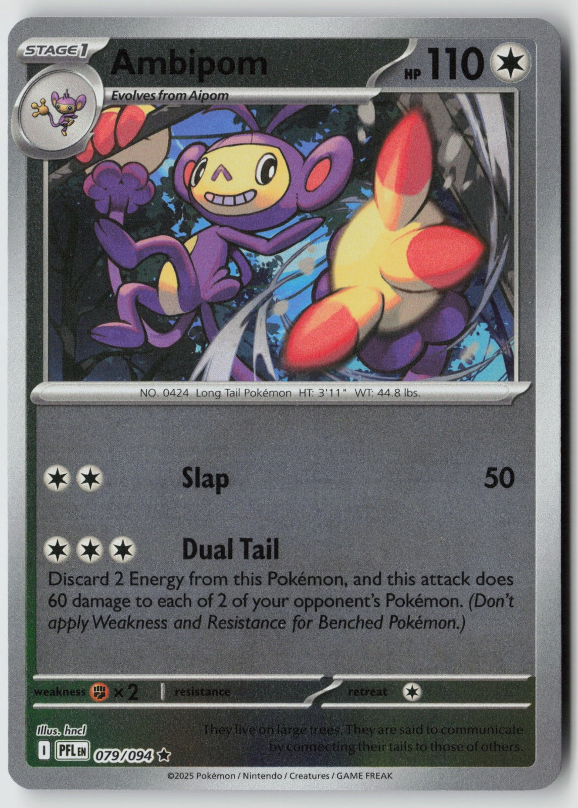 Ambipom 079/094 ME02: Phantasmal Flames Rare Reverse Holo NM hncl
