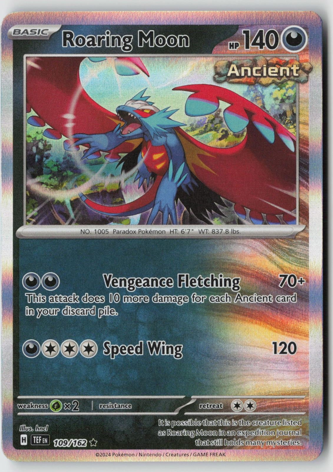 Roaring Moon 109/162 SV05: Temporal Forces Rare Holo NM hncl