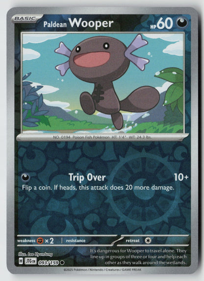 Paldean Wooper 093/159 SV09: Journey Together Common Reverse Holo NM