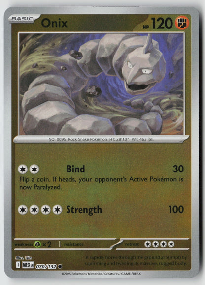 Onix 070/132 ME01: Mega Evolution Common Reverse Holo NM Uta