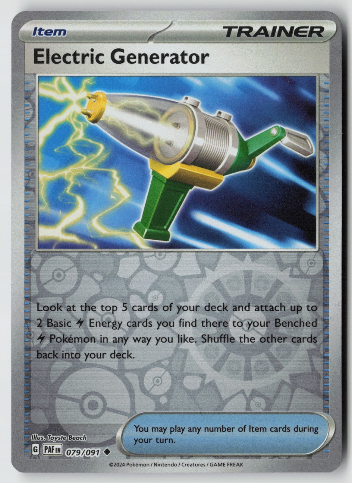 Electric Generator 079/091 SV: Paldean Fates Uncommon Reverse Holo NM