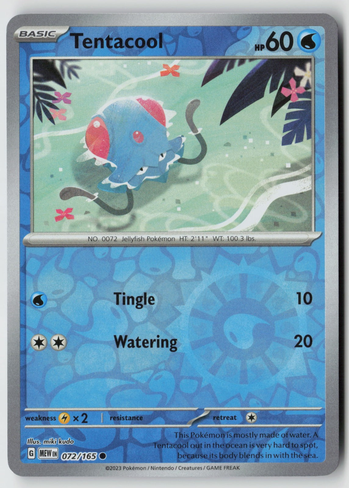 Tentacool 072/165 SV: Scarlet & Violet 151 Common Reverse Holo NM miki kudo