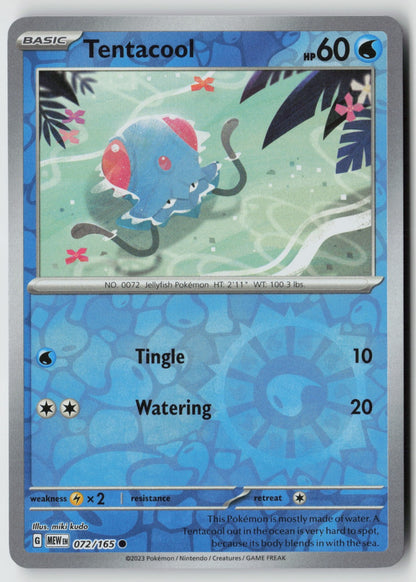 Tentacool 072/165 SV: Scarlet & Violet 151 Common Reverse Holo NM miki kudo