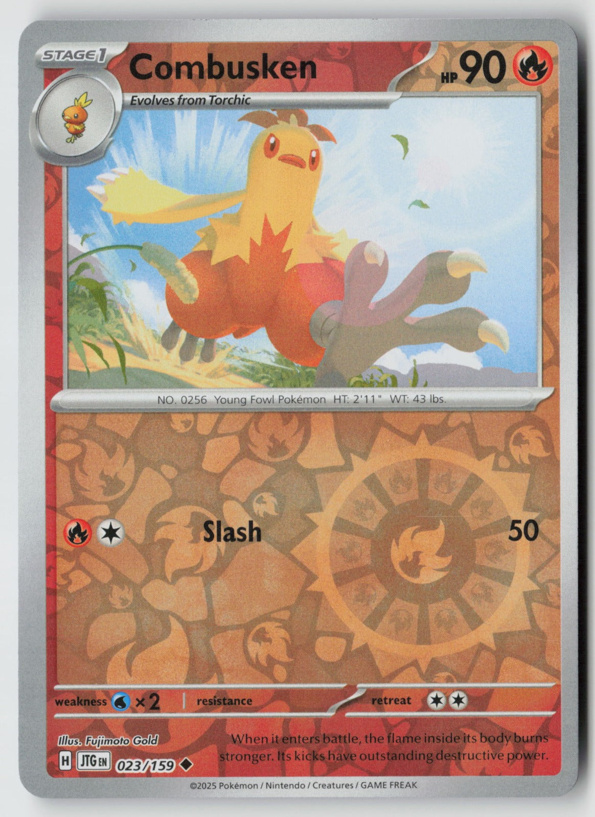 Combusken 023/159 SV09: Journey Together Uncommon Reverse Holo NM Fujimoto Gold