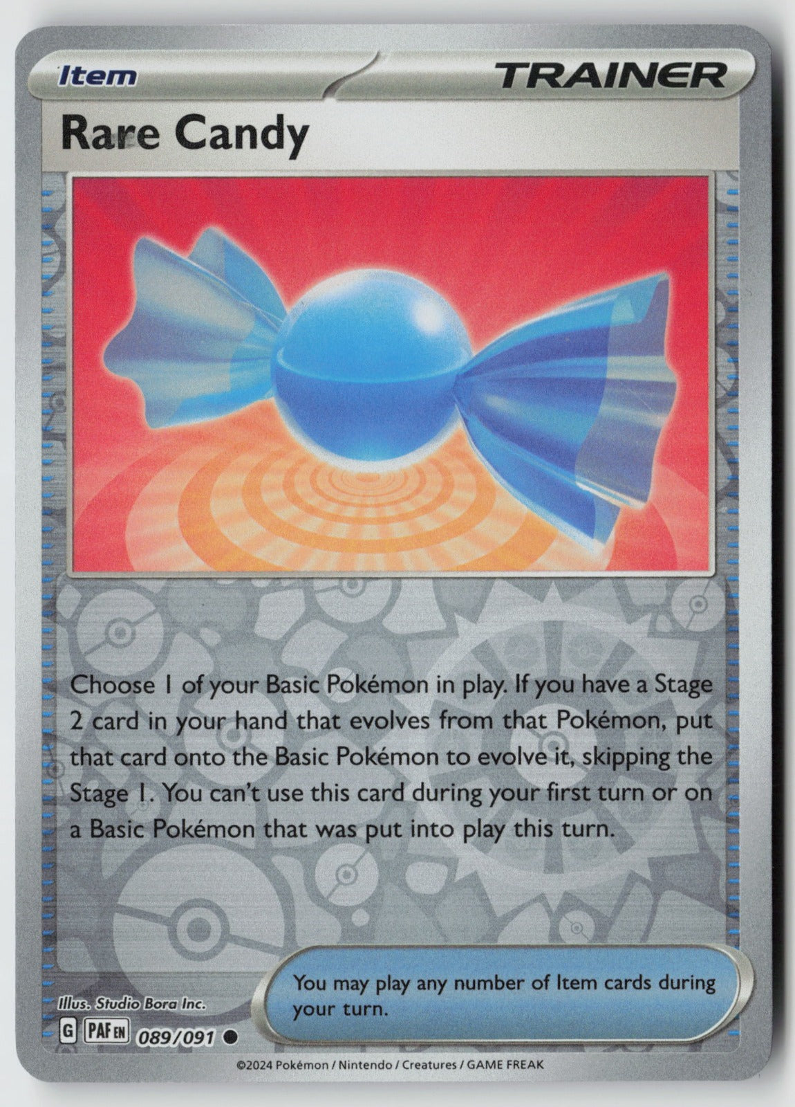 Rare Candy 089/091 SV: Paldean Fates Common Reverse Holo NM Studio Bora Inc