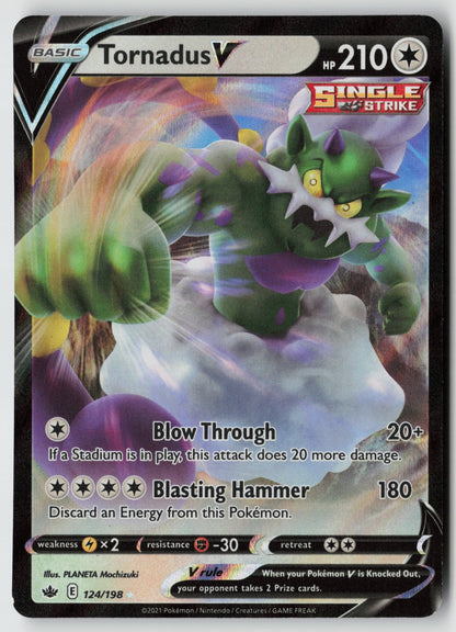 Tornadus V 124/198 SWSH06: Chilling Reign Ultra Rare Holo NM PLANETA Mochizuki