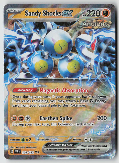 Sandy Shocks ex 108/182 SV04: Paradox Rift Double Rare Holo NM PLANETA Mochizuki