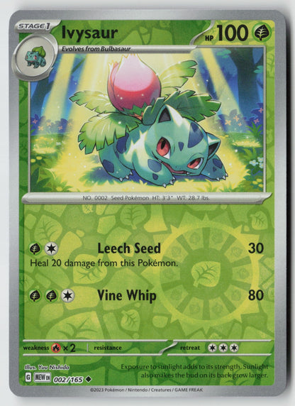 Ivysaur 002/165 SV: Scarlet & Violet 151 Uncommon Reverse Holo NM Yuu Nishida