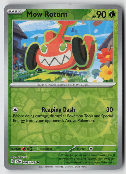 Mow Rotom 008/142 SV07: Stellar Crown Common Reverse Holo NM Amelicart