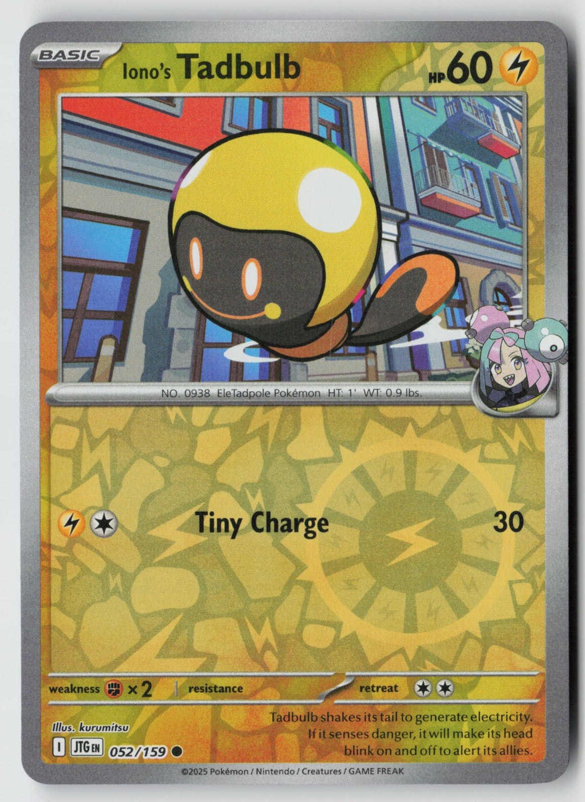 Iono's Tadbulb 052/159 SV09: Journey Together Common Reverse Holo NM kurumitsu