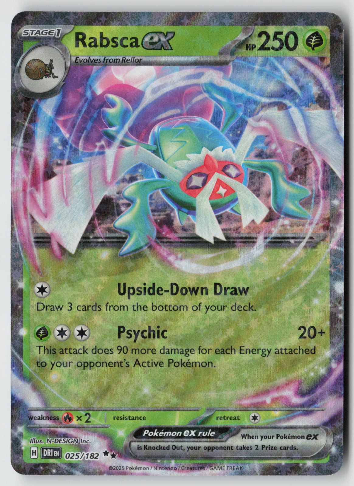 Rabsca ex 025/182 SV10: Destined Rivals Double Rare Holo NM 5ban Graphics
