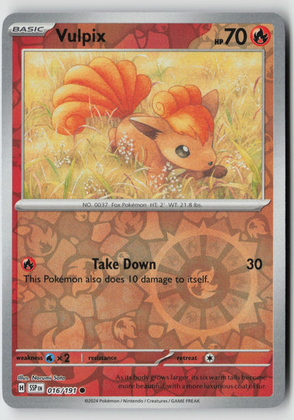 Vulpix 016/191 SV08: Surging Sparks Common Reverse Holo NM Narumi Sato