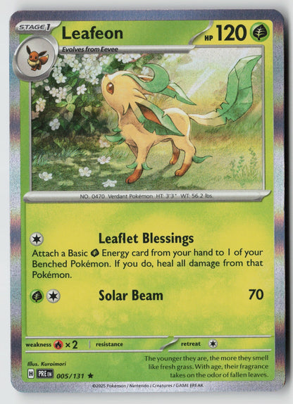 Leafeon 005/131 SV: Prismatic Evolutions Rare Holo NM Kuroimori