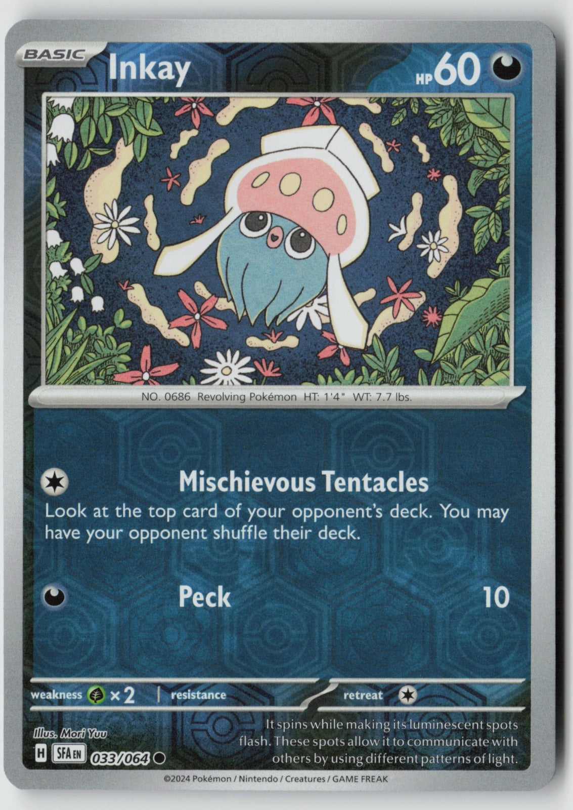 Inkay 033/064 SV: Shrouded Fable Common Reverse Holo NM Mori Yuu