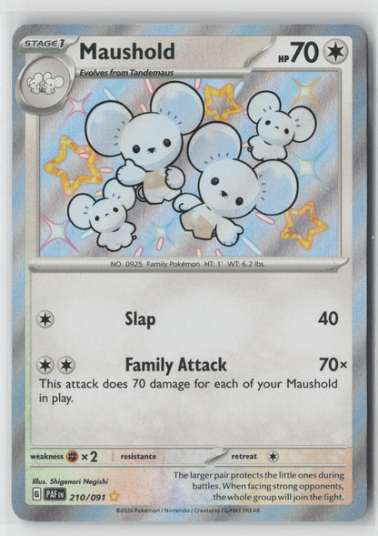 Maushold 210/091 SV: Paldean Fates Shiny Rare Holo NM Shigenori Negishi