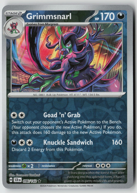 Grimmsnarl 096/142 SV07: Stellar Crown Rare Reverse Holo NM Kazumasa Yasukuni