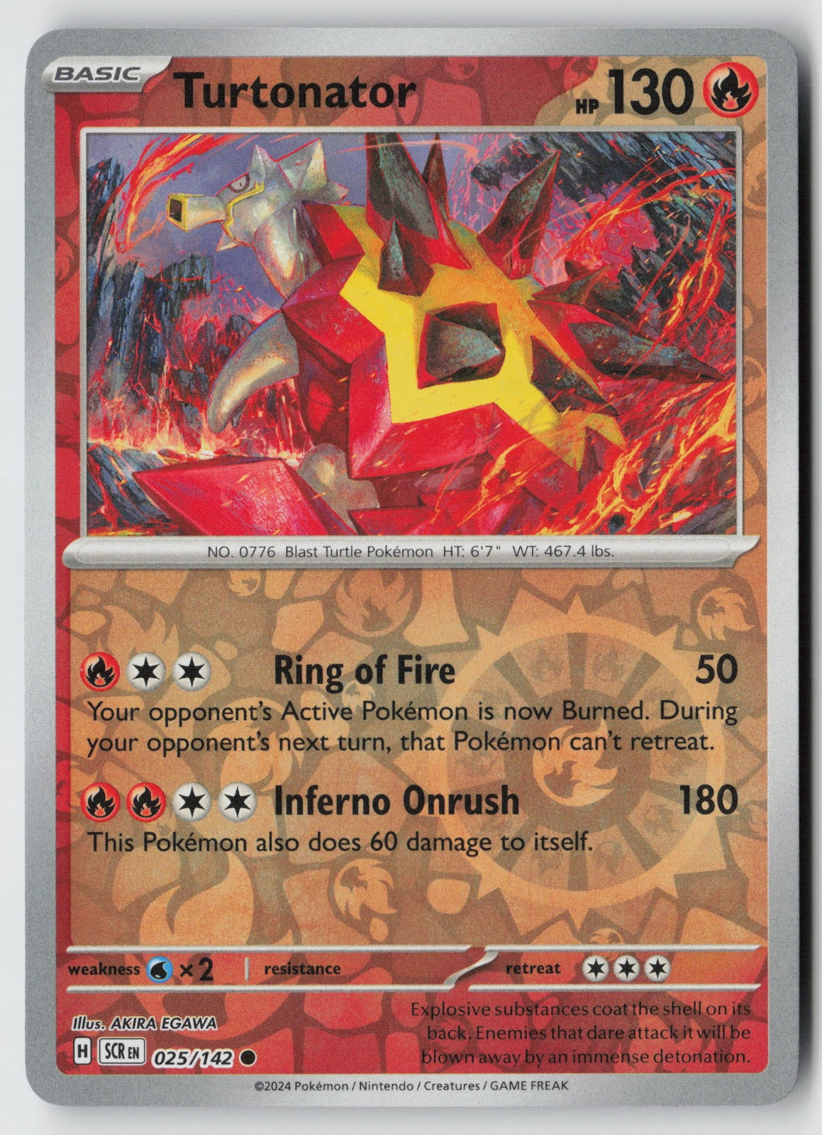 Turtonator 025/142 SV07: Stellar Crown Common Reverse Holo NM AKIRA EGAWA