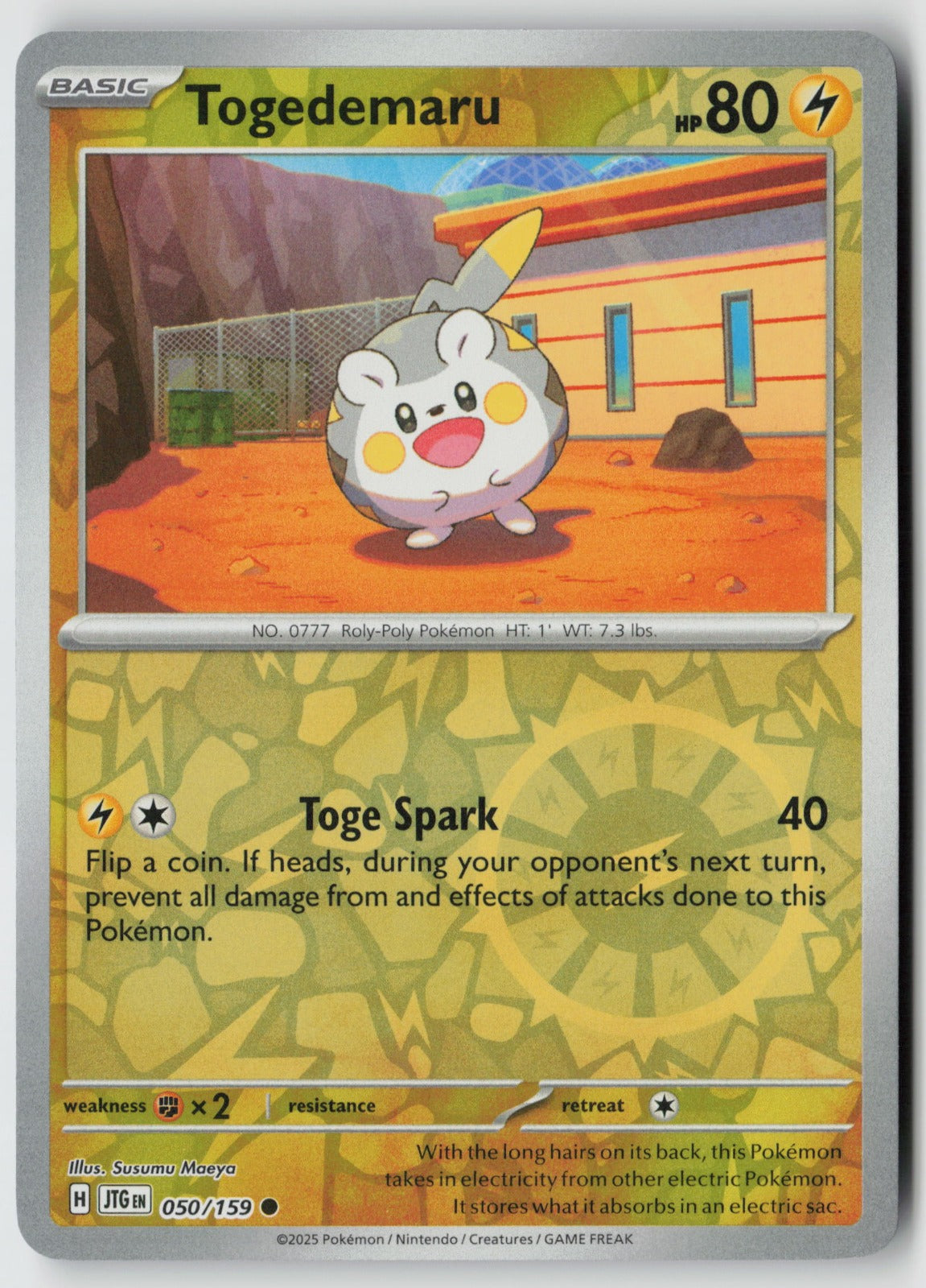 Togedemaru 050/159 SV09: Journey Together Common Reverse Holo NM Susumu Maeya