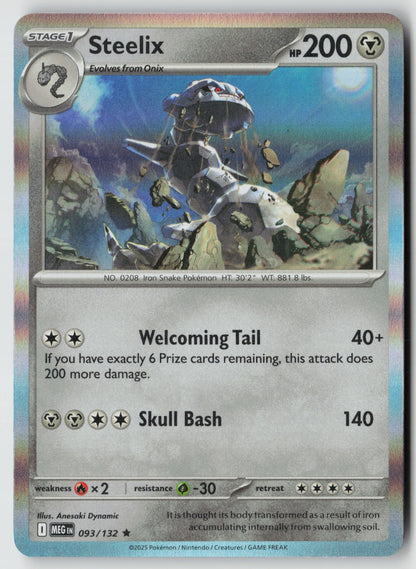 Steelix 093/132 ME01: Mega Evolution Rare Holo NM Anesaki Dynamic