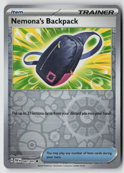 Nemona's Backpack 083/091 SV: Paldean Fates Uncommon Reverse Holo NM