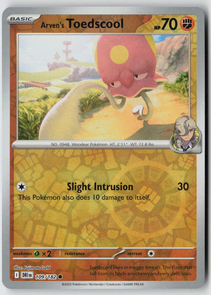 Arven's Toedscool 109/182 SV10: Destined Rivals Common Reverse Holo NM Teeziro